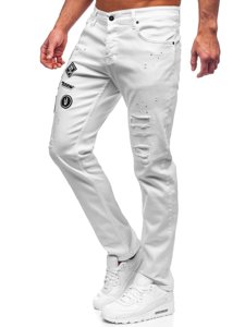 Білі чоловічі джинсові штани regular fit Bolf 4021-1