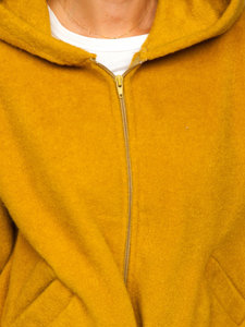 Жовта жіноча коротка куртка з капюшоном Bolf 9320