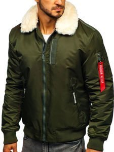 Зелена чоловіча демісезонна куртка пілот Bolf EX1787 