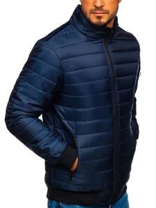 Куртка чоловіча демісезонна спортивна темно-синя Bolf MY22