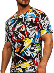 Різнобарвна чоловіча футболка з принтом Bolf 14931