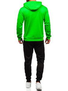 Світло-зелений чоловічий спортивний костюм з толстовкою на блискавці з капюшоном Bolf D004