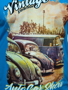 Синя чоловіча бавовняна футболка з принтом Bolf 143001