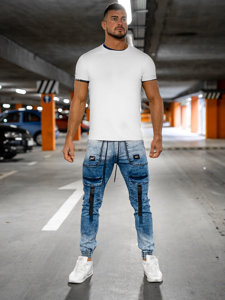 Сині джинси джоггери-карго чоловічі Bolf TF144