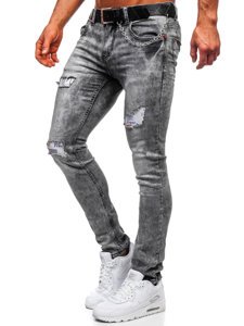 Сірі джинсові чоловічі штани regular fit з поясом Bolf 6038S0