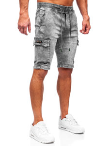 Сірі чоловічі джинсові шорти-карго Bolf TF198