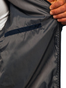 Темно-синя чоловіча демісезонна куртка Bolf W3908