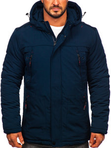 Темно-синя чоловіча зимова парка куртка Bolf 5M713