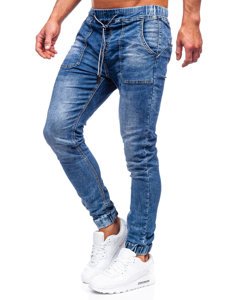 Темно-сині чоловічі джинсові штани джоггери Bolf KA1860