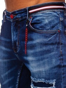 Темно-сині чоловічі джинсові штани slim fit Bolf 80033W0