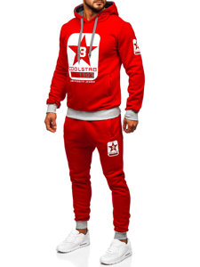 Червоний чоловічий спортивний костюм з капюшоном Bolf 8C59