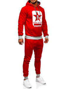 Червоний чоловічий спортивний костюм з капюшоном Bolf 8C59