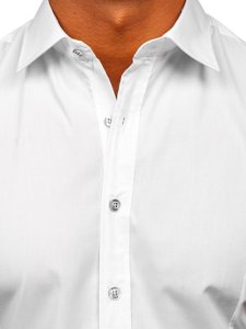 Чоловіча елегантна сорочка з коротким рукавом біла Bolf 7501