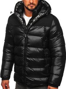 Чорна стьобана куртка чоловіча зимова Bolf 27M8110