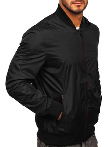 Чорна чоловіча демісезонна куртка-бомбер Bolf 7116