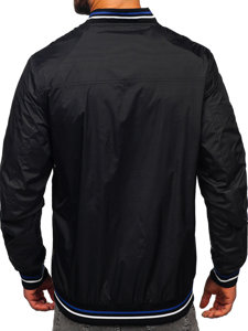 Чорна чоловіча демісезонна куртка-бомбер Bolf 7147