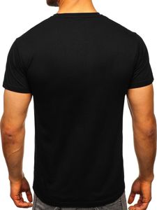 Чорна чоловіча футболка з принтом Bolf KS2106