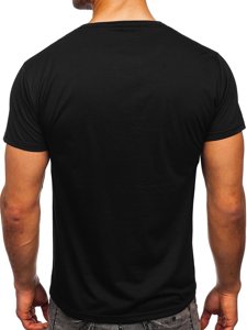 Чорна чоловіча футболка з принтом Bolf KS2552