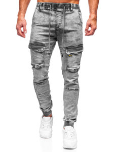 Чорні джинси джоггери-карго чоловічі Bolf TF206