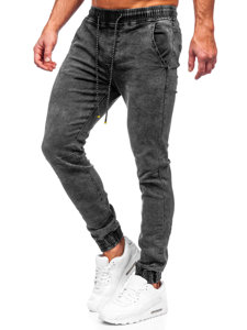 Чорні джоггери чоловічі джинсові штани Bolf TF123