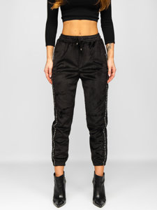 Чорні жіночі велюрові спортивні штани Bolf CYF56NM