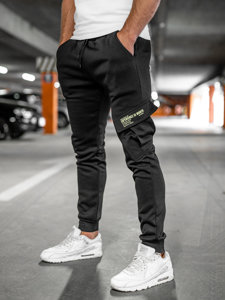Чорні чоловічі штани джоггери-карго Bolf HW2173