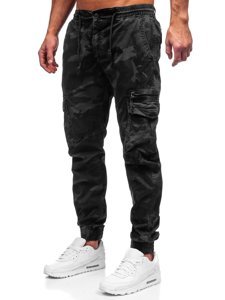 Чорні штани джоггери карго чоловічі Bolf CT6026S0