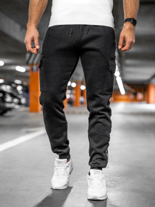 Чорні штани карго чоловічі джоггери тренувальні штани Bolf JX8715A
